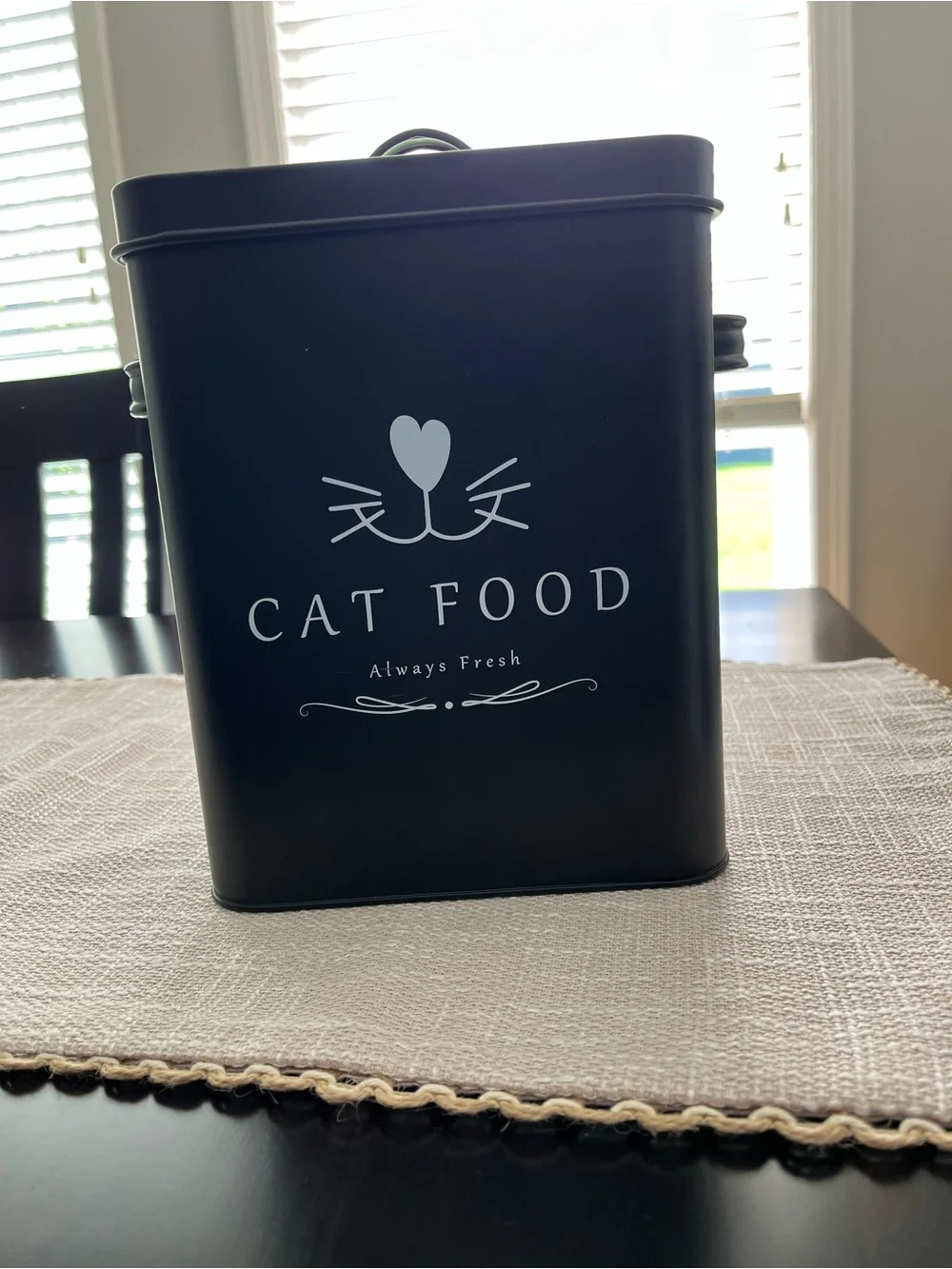 Cat Food Storage Canister - Black